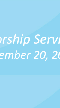 Worship Service December 20, 2015