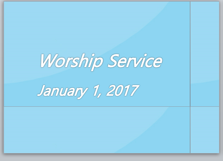 Worship Service January 1, 2017