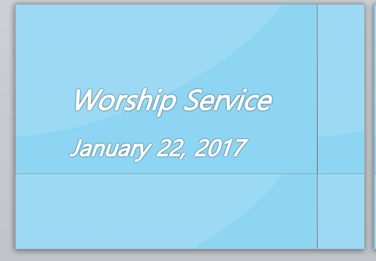 Worship Service January 22, 2017