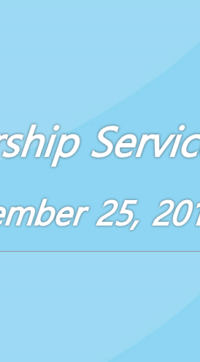 Worship Service November 25, 2018