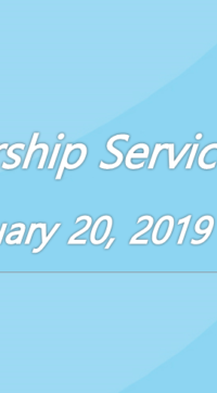 Worship Service January 20, 2019