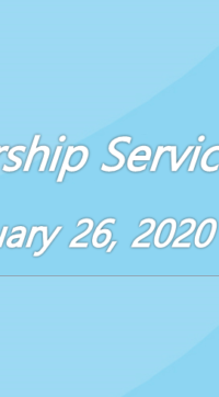 Worship Service January 26, 2020